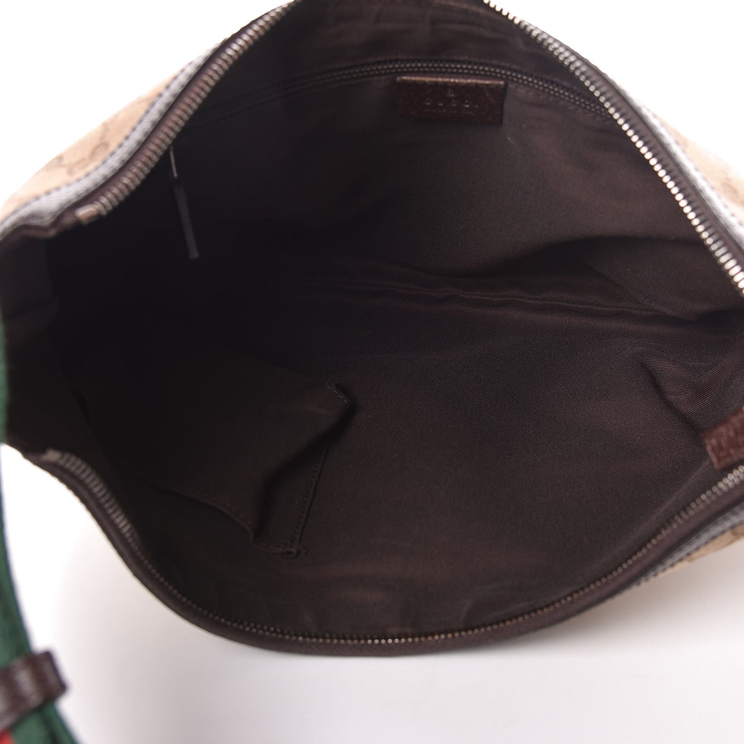 Monogram Web Medium Half Moon Hobo Dark Brown