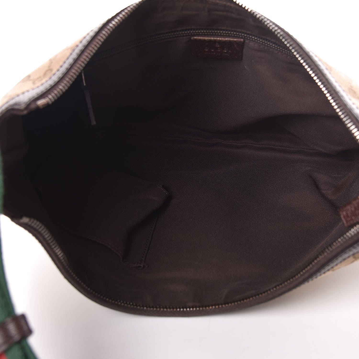 Gucci Monogram Web Medium Half Moon Hobo Dark Brown 5 of 11