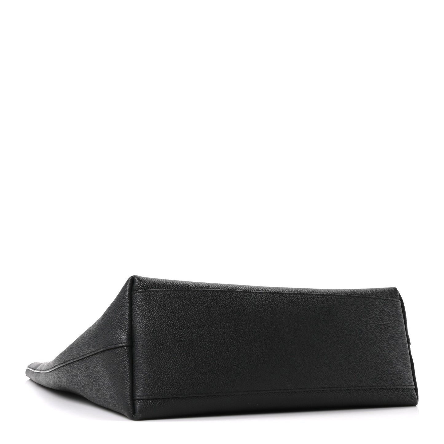 Calfskin Bold Shopping Tote Black