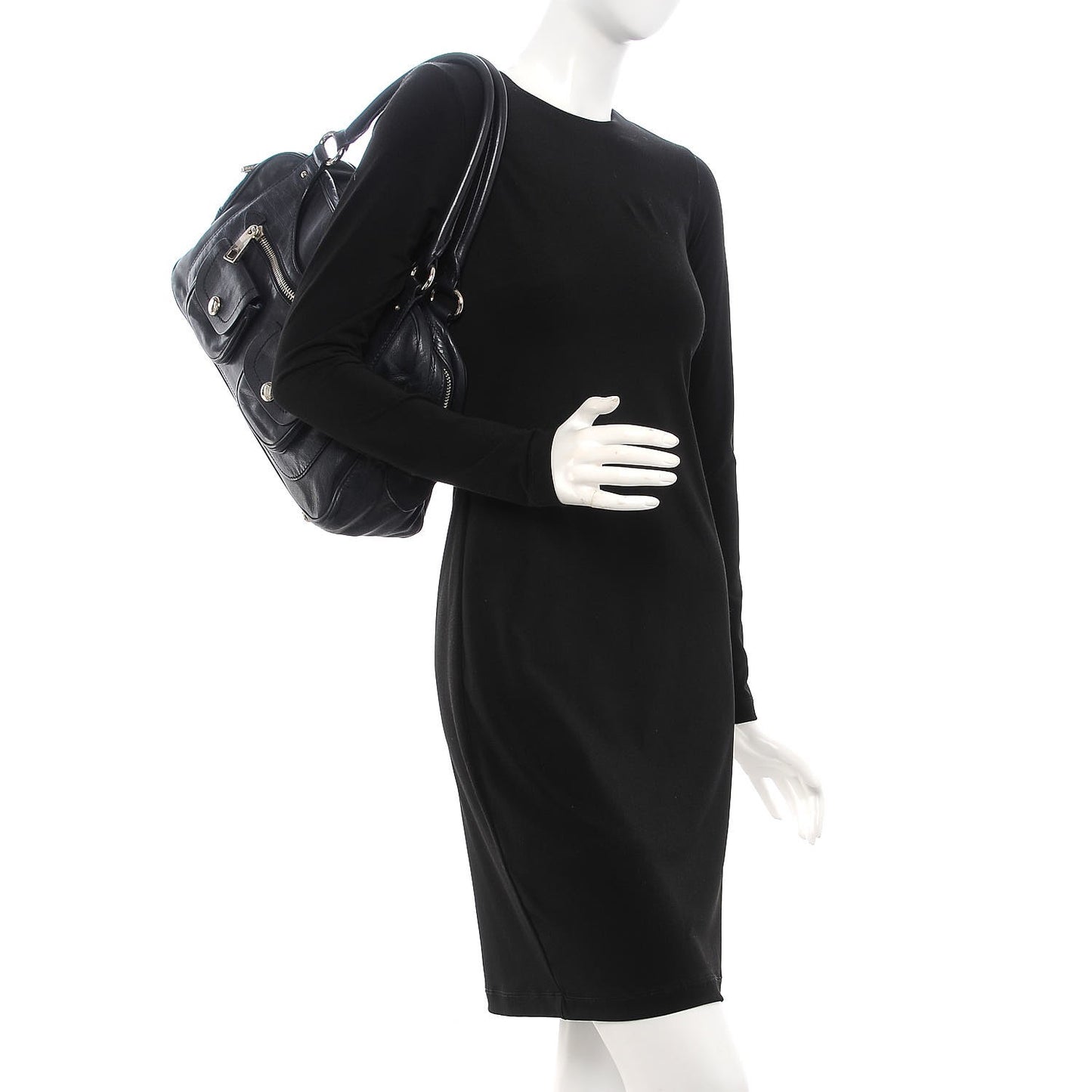 Calfskin Multipocket Shoulder Bag Blue