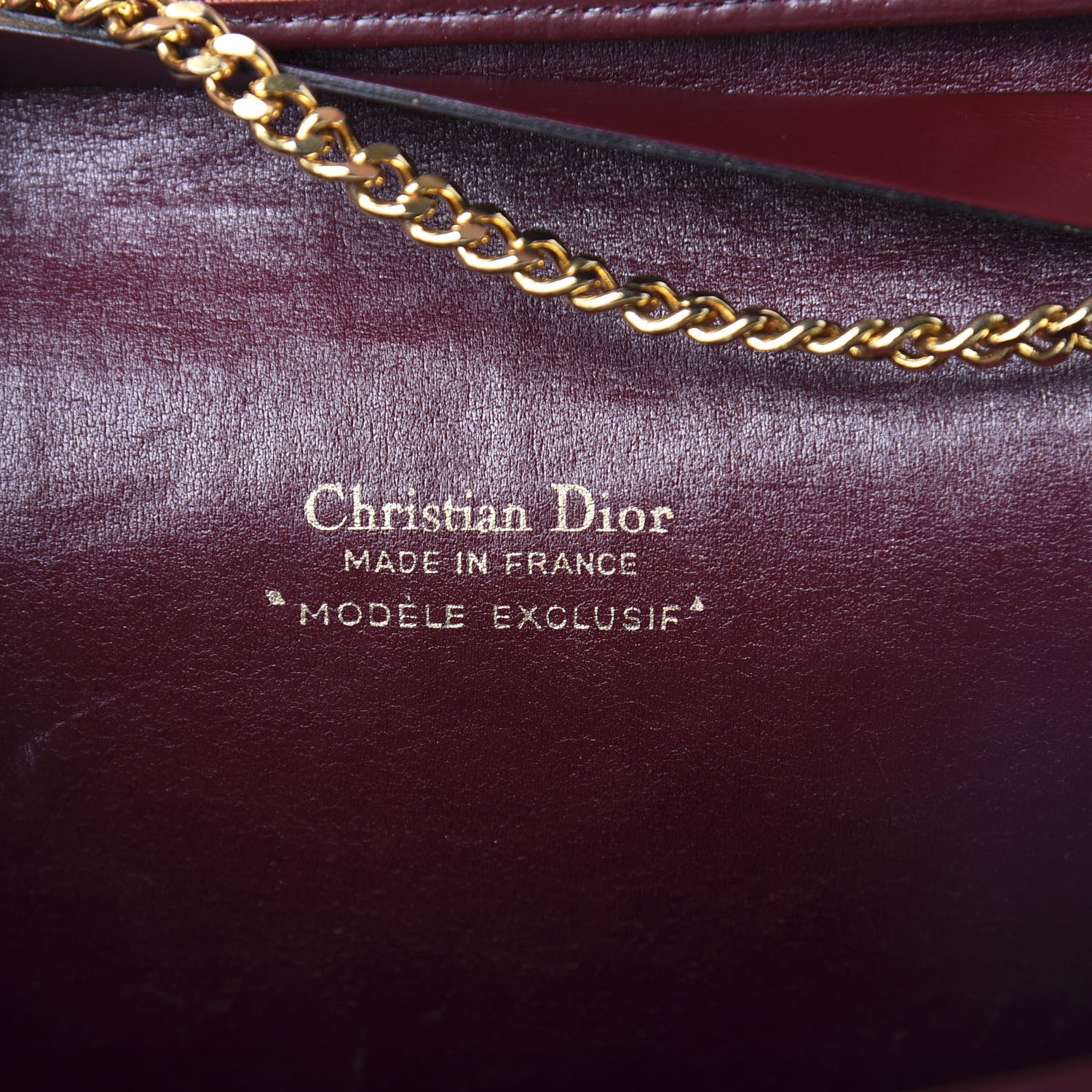 Christian Dior Monogram Chain Flap Burgundy 7 of 11