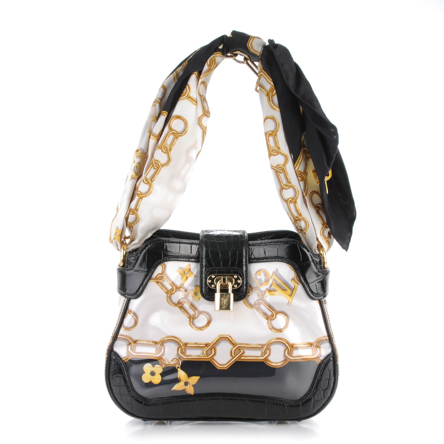 Louis Vuitton Alligator Monogram Charms Linda Scarf Bag Black 1 of 7