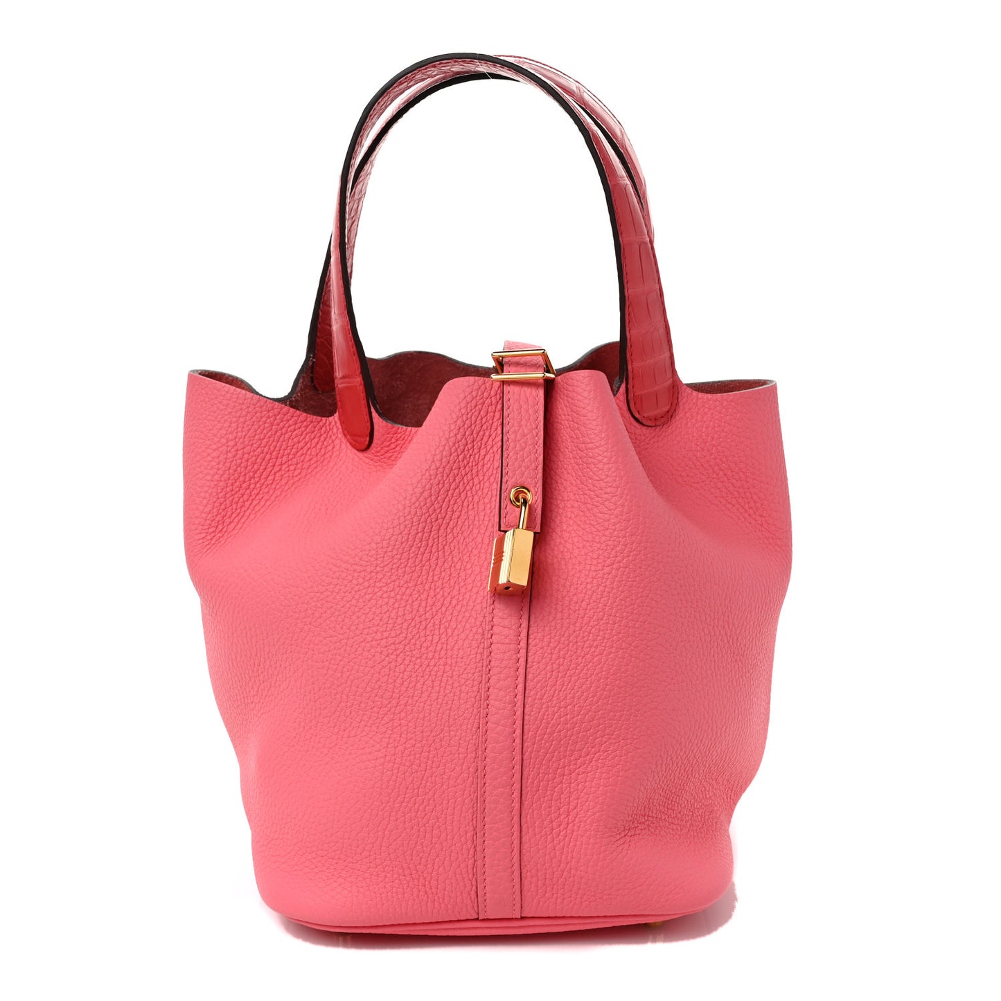 Taurillon Clemence Matte Alligator Picotin Lock Touch 22 Rose Azalee Bougainvillea