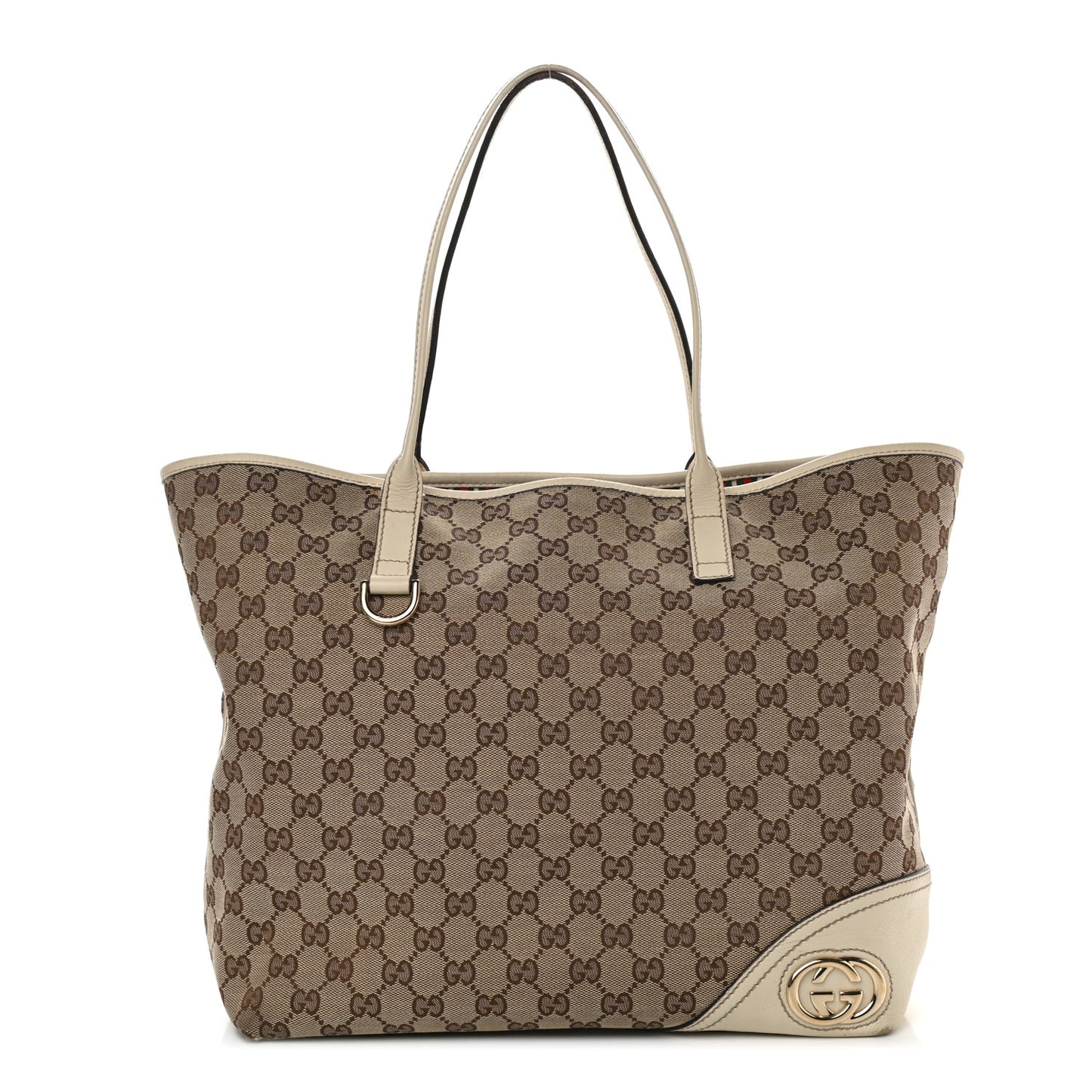 Monogram Medium New Britt Tote Off White