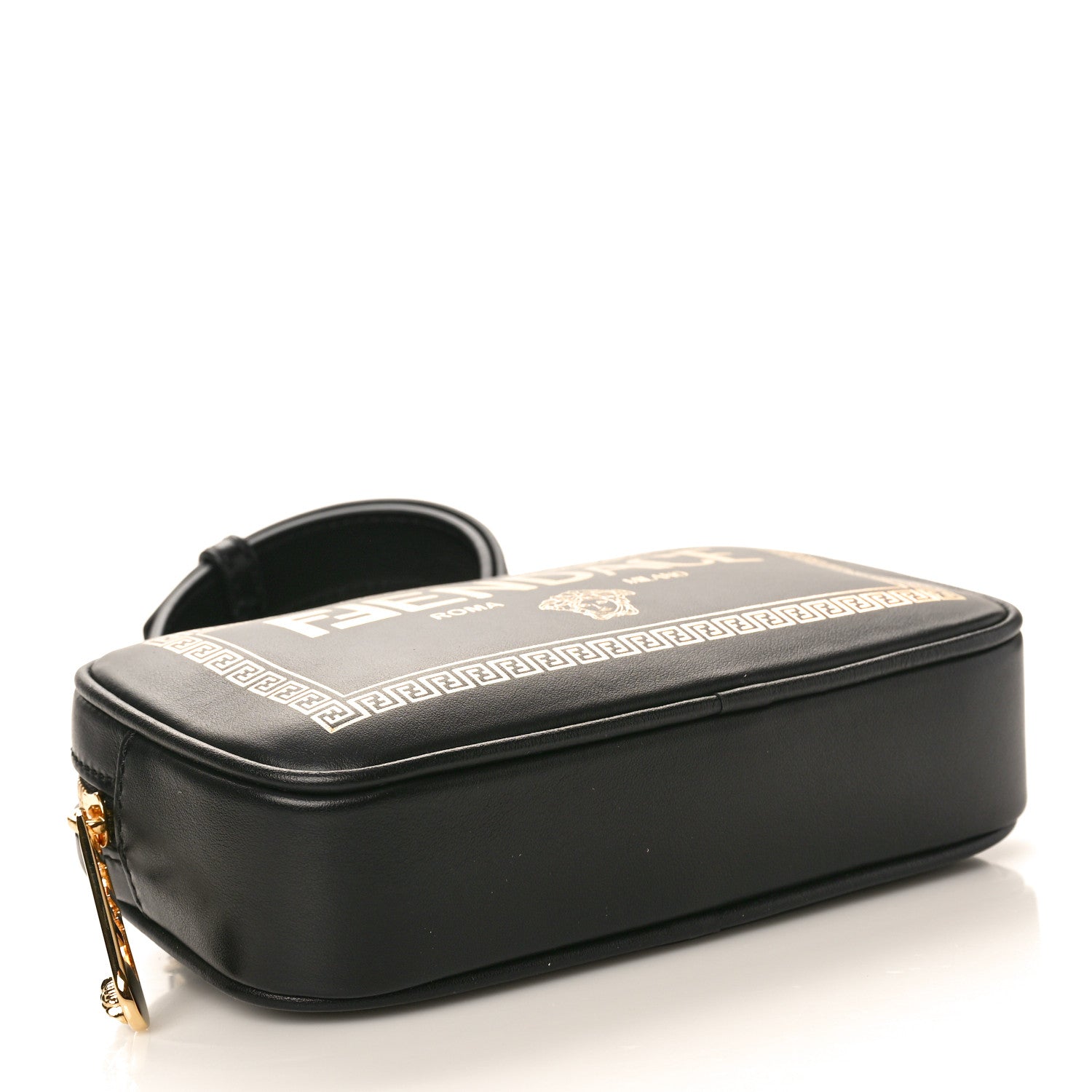 Fendi X VERSACE Vitello Cover Fendace Medusa Small Camera Case Black Gold 4 of 9