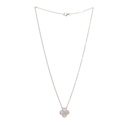 Van Cleef & Arpels 18K Yellow Gold Mother of Pearl Vintage Alhambra Pendant Necklace 3 of 7