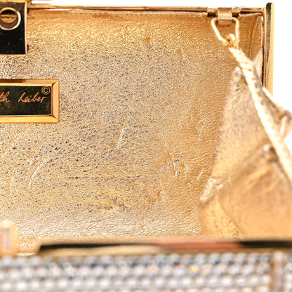 Judith Leiber Swarovski Crystal Pearl Floral Minaudiere Clutch Gold Multicolor 11 of 13