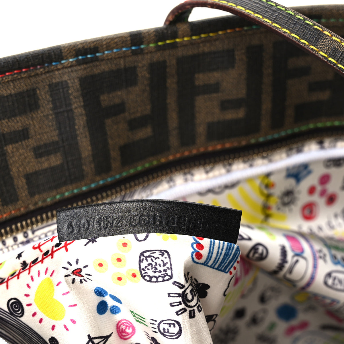 Zucca Spalmati Print Large Roll Tote Tobacco Multicolor