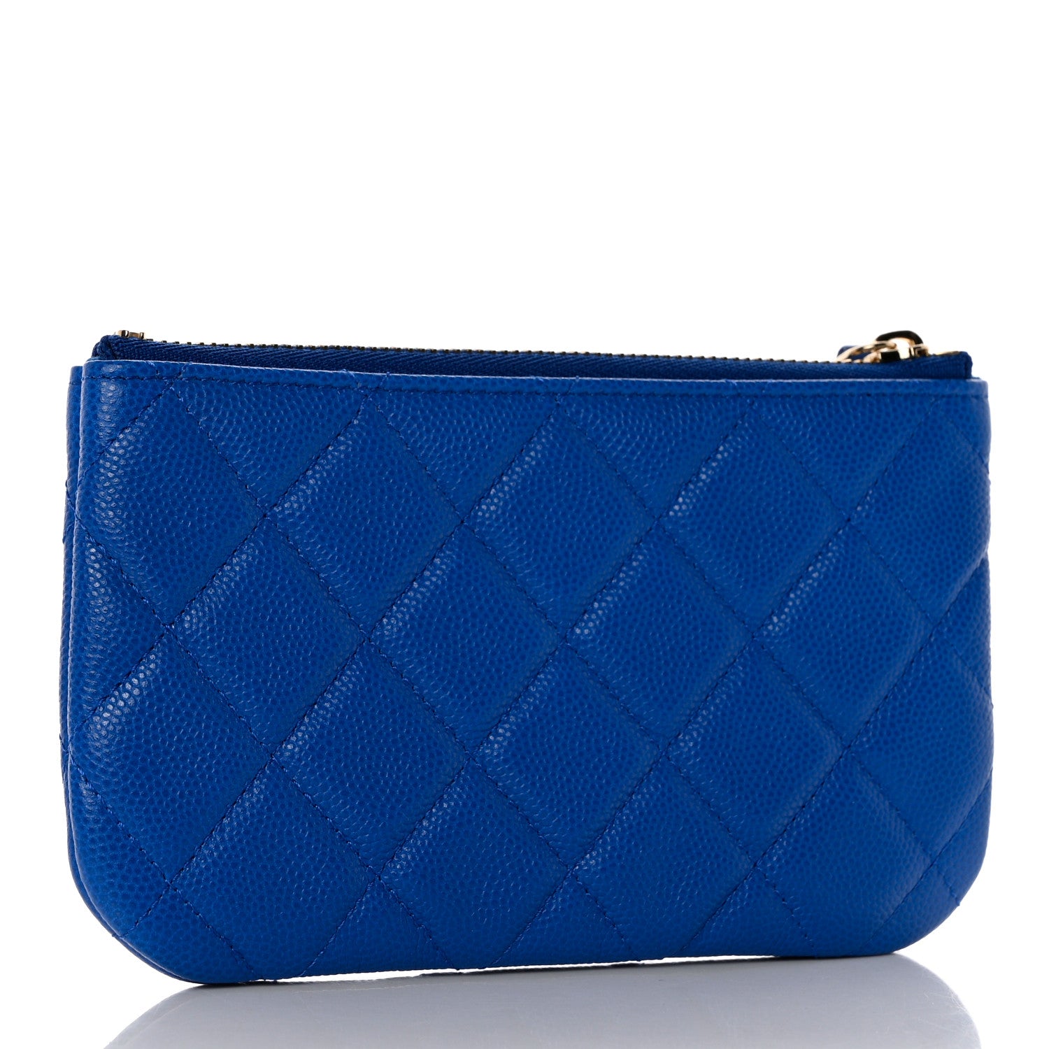 Chanel Caviar Quilted Small Cosmetic Case Blue 3 of 8