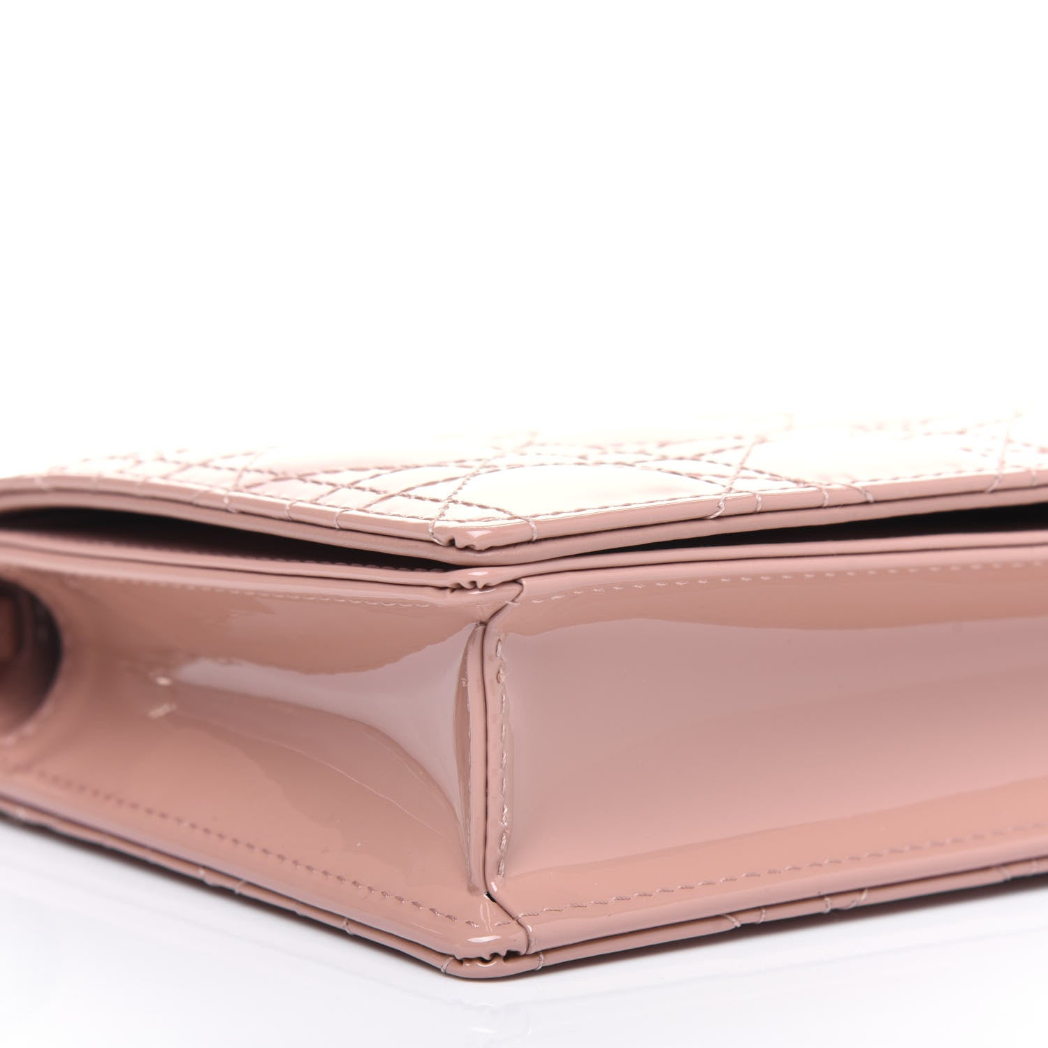 Christian Dior Patent Cannage Lady Dior Convertible Clutch Rose Des Vents 12 of 14