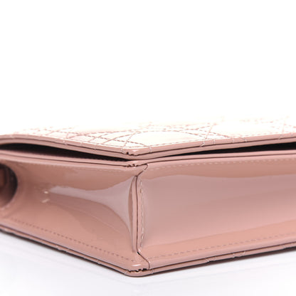 Christian Dior Patent Cannage Lady Dior Convertible Clutch Rose Des Vents 12 of 14
