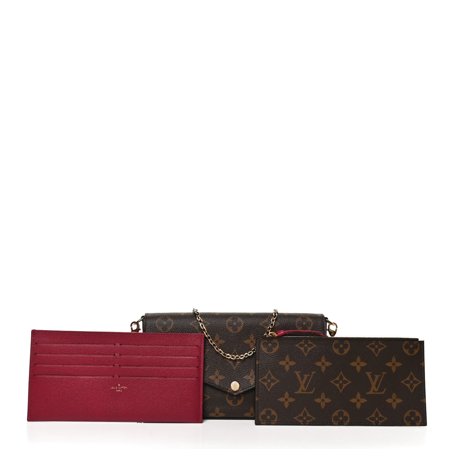 Louis Vuitton Monogram Pochette Felicie Chain Wallet Fuchsia 11 of 12