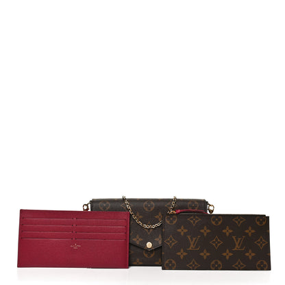 Louis Vuitton Monogram Pochette Felicie Chain Wallet Fuchsia 11 of 12