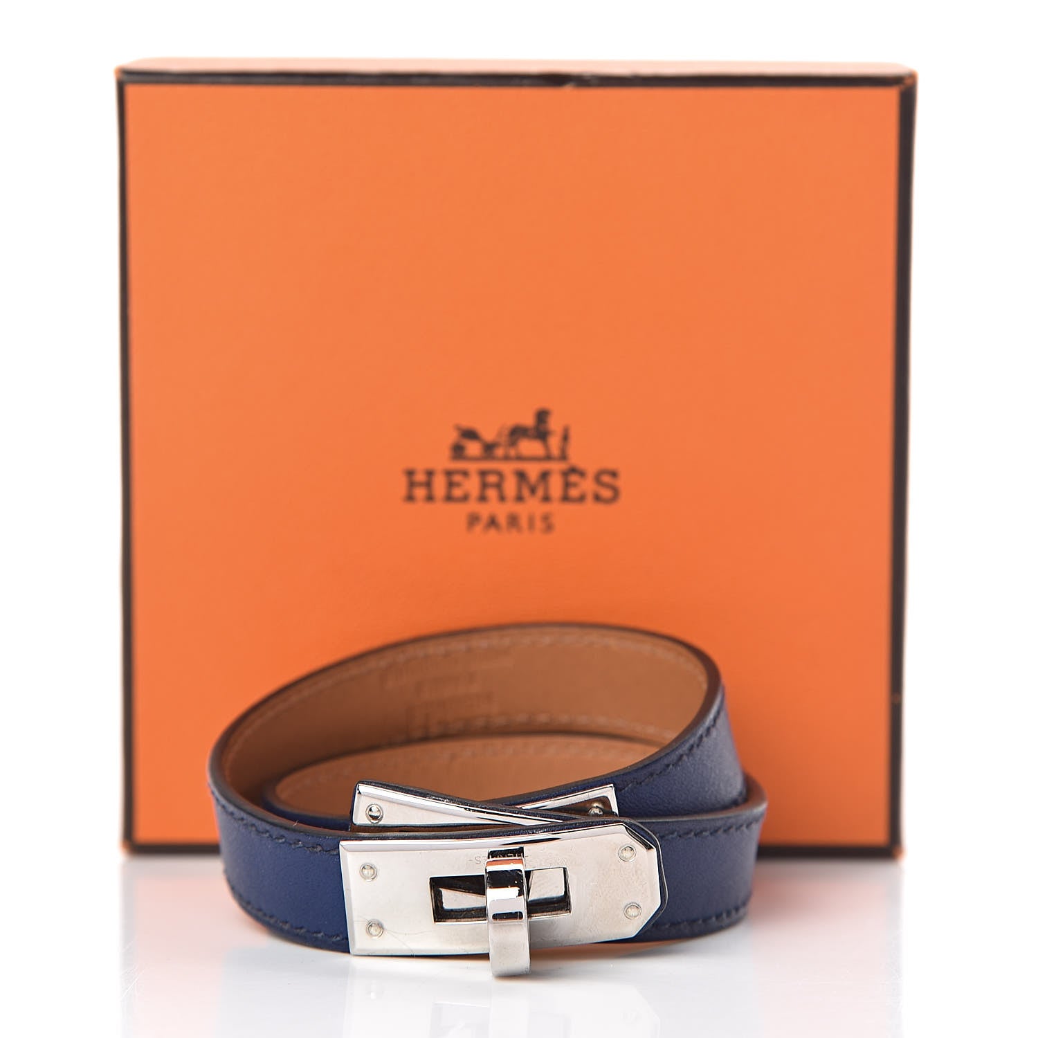 Hermes Swift Kelly Double Tour Bracelet S Bleu Saphir 7 of 7