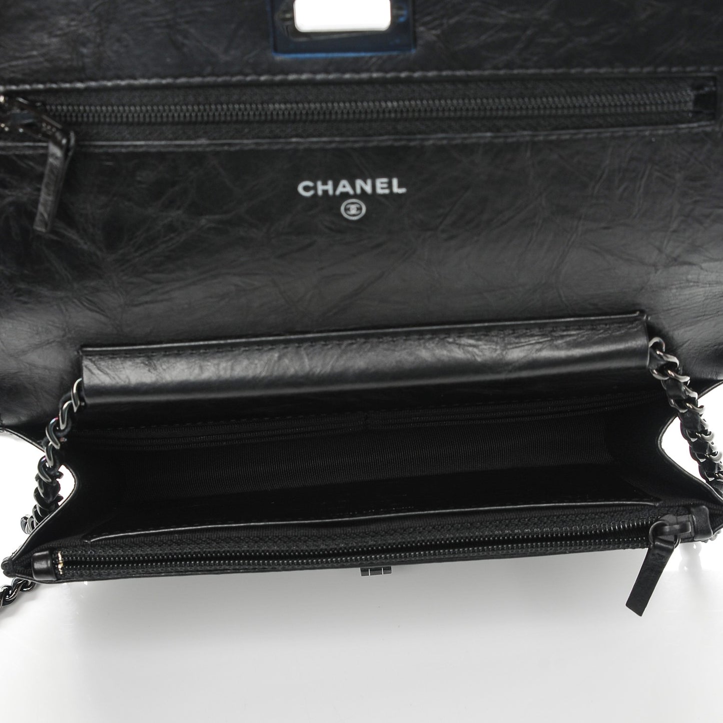 Aged Calfskin Quilted Reissue Wallet On Chain WOC Black