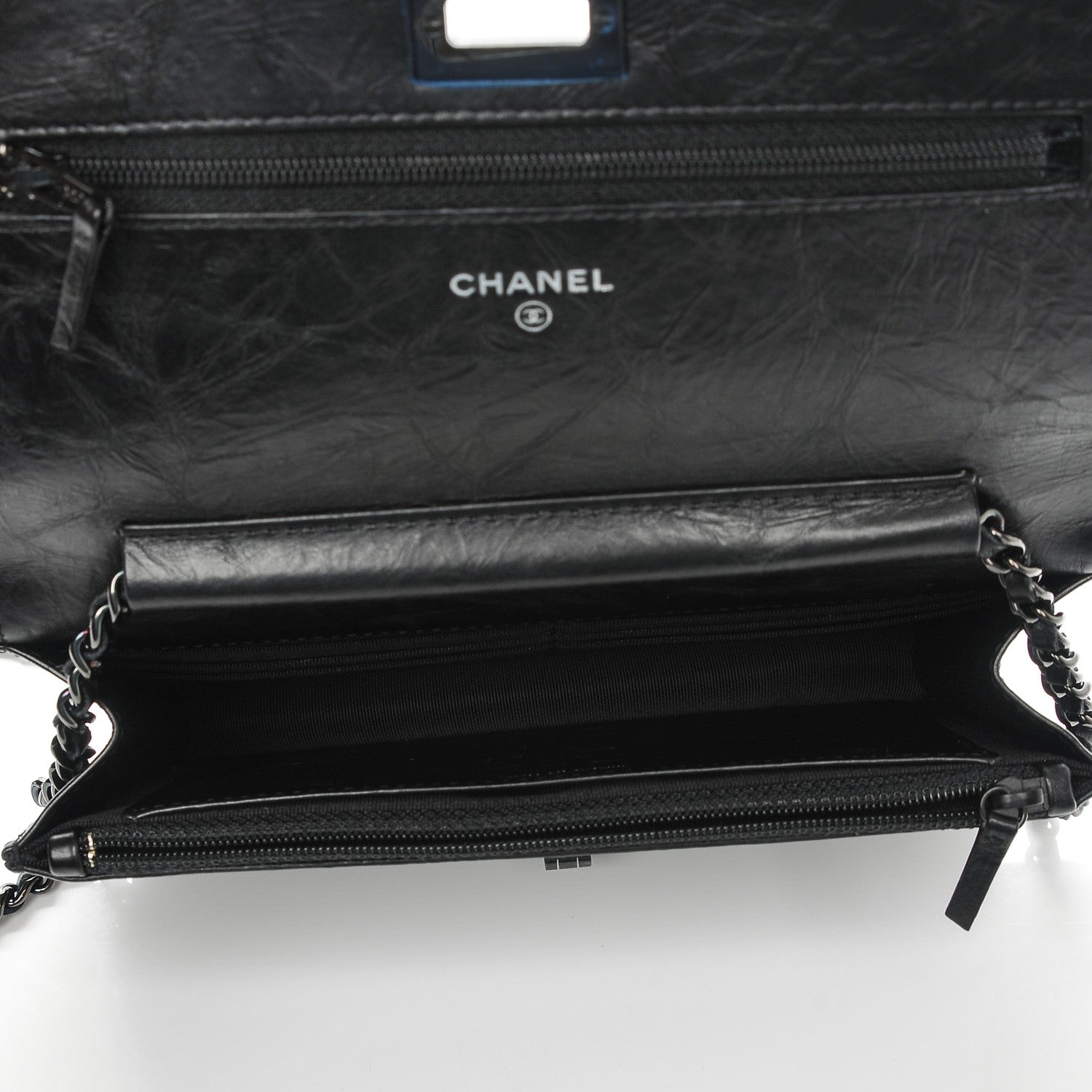 Chanel Aged Calfskin Quilted Reissue Wallet On Chain WOC Black 5 of 8