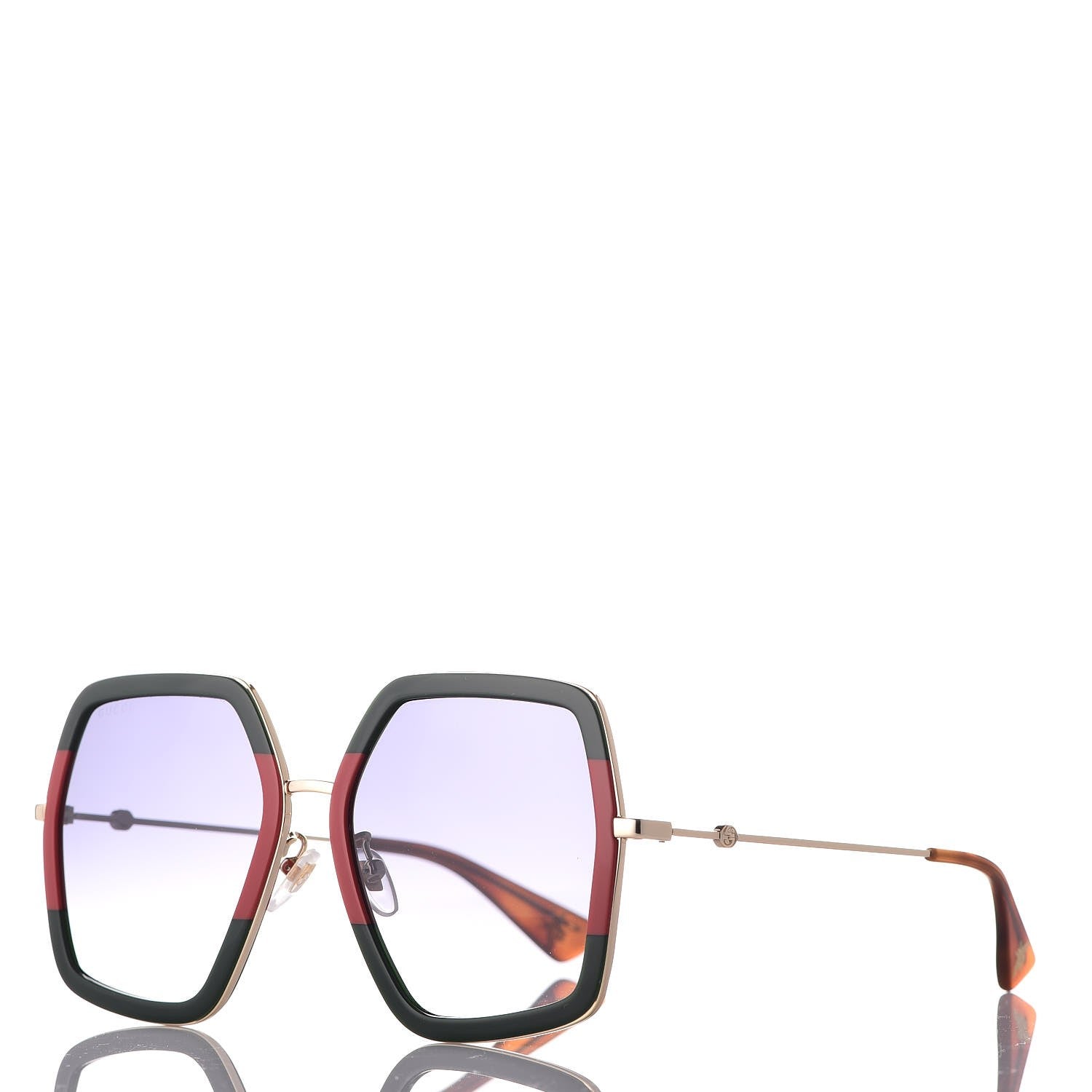 Gucci Square Frame Web GG0106S Sunglasses Tortoise 1 of 8