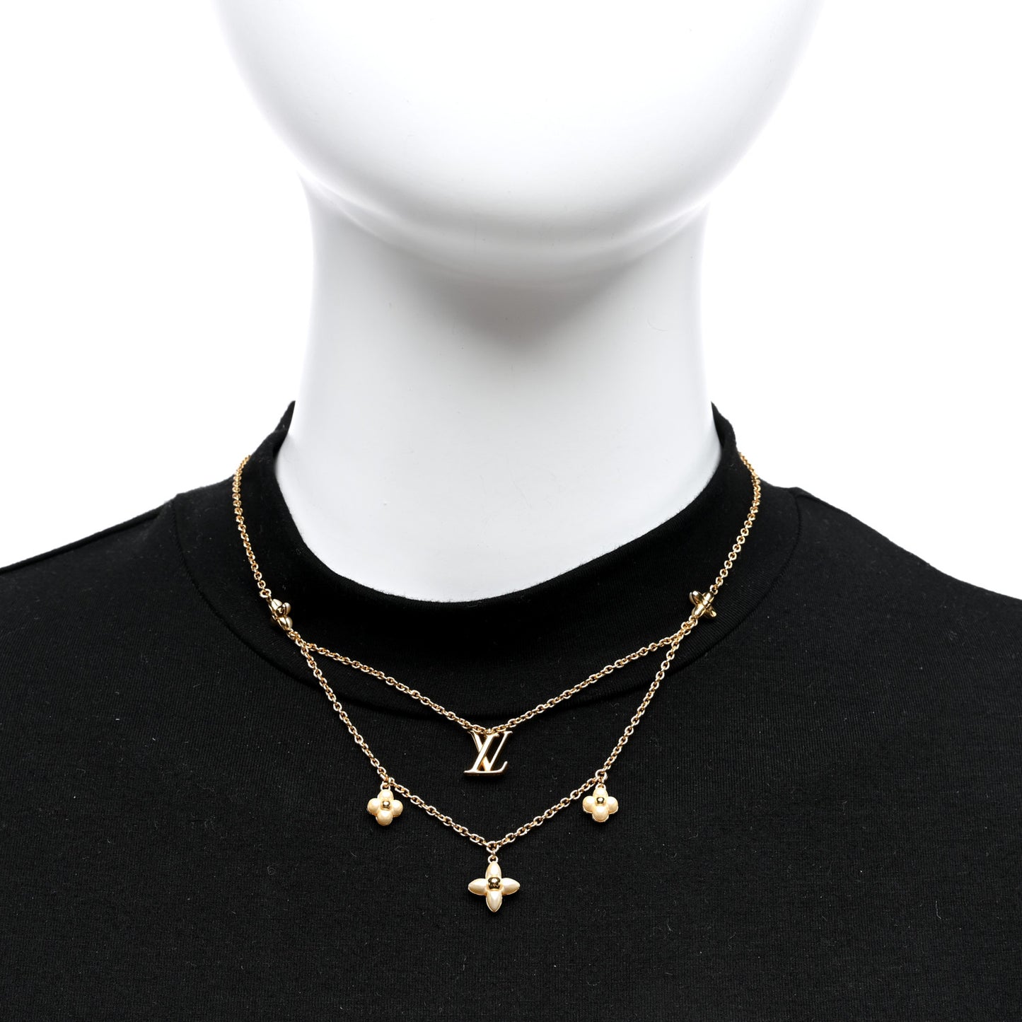 Pearl LV Floragram Necklace Gold