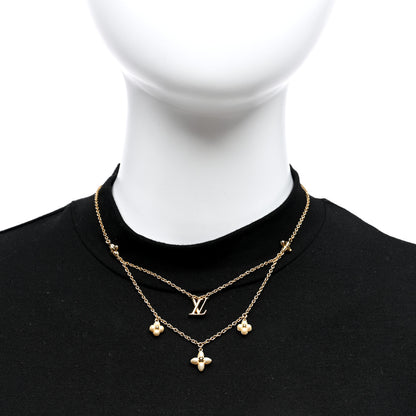 Louis Vuitton Pearl LV Floragram Necklace Gold 2 of 4