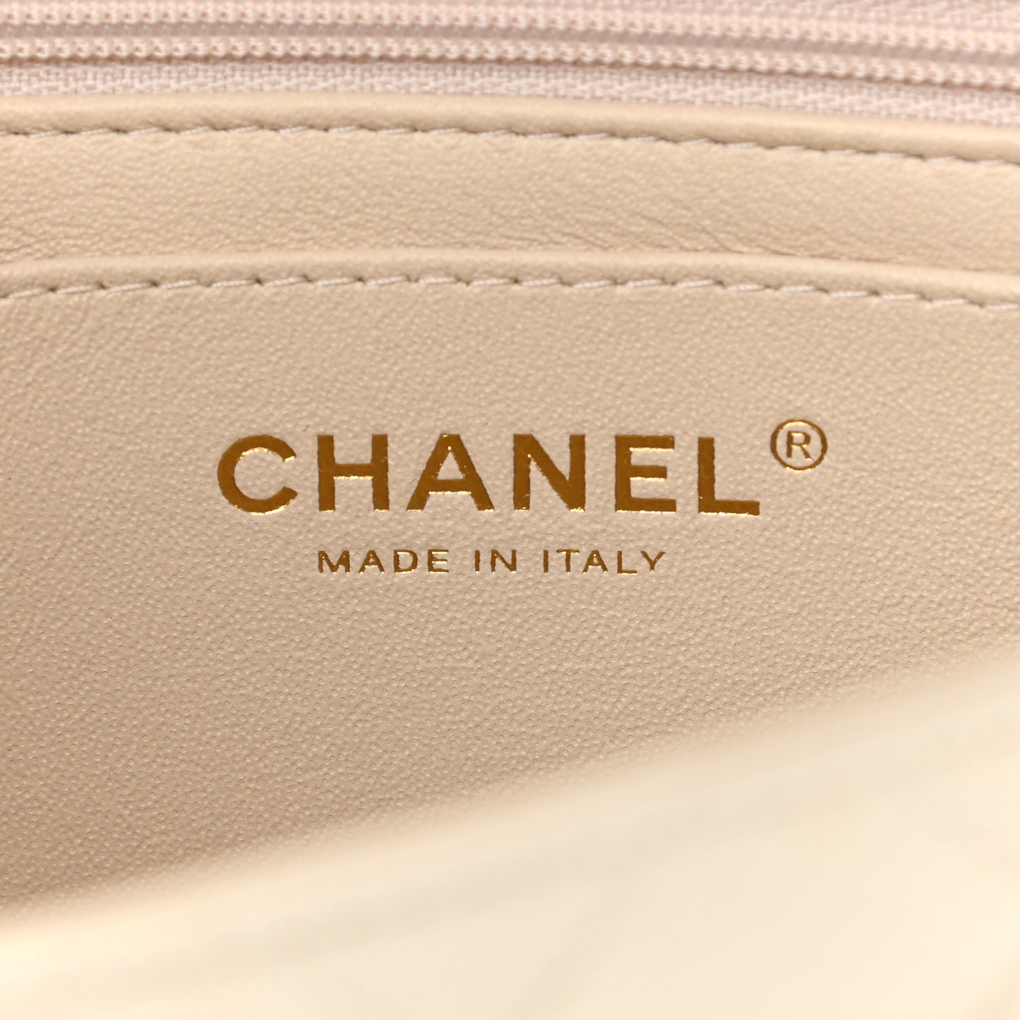 Caviar Quilted Mini Top Handle Rectangular Flap Beige