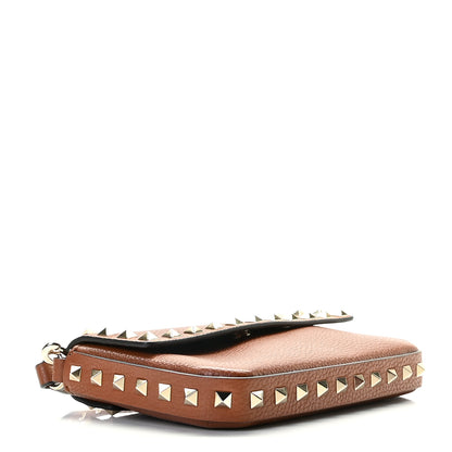 Valentino Garavani Grainy Calfskin Rockstud Crossbody Pouch Saddle Brown 4 of 10