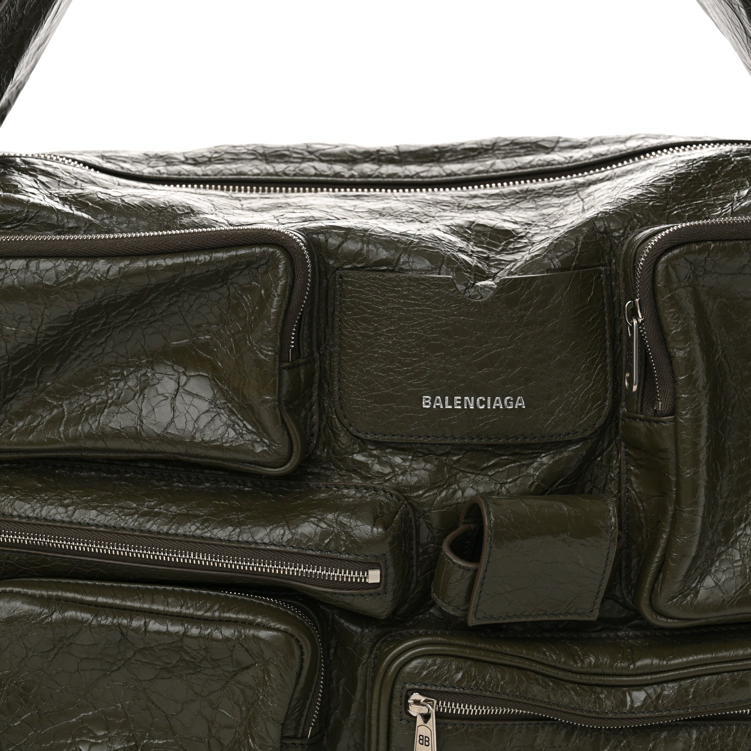 Balenciaga Agneau Arena Superbusy Large Sling Zip Shoulder Bag Khaki 8 of 10