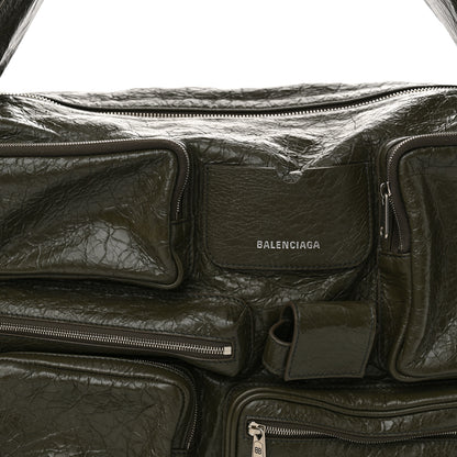 Balenciaga Agneau Arena Superbusy Large Sling Zip Shoulder Bag Khaki 8 of 10