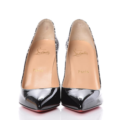 Christian Louboutin Patent Degrade Snakeskin Printed Pigalle Follies 100 Pumps 37 Black Roccia 2 of 10