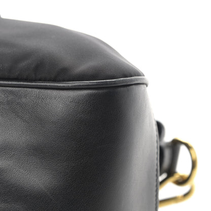 Prada Nylon Tessuto Soft Calfskin Small Shopping Satchel Black 10 of 14