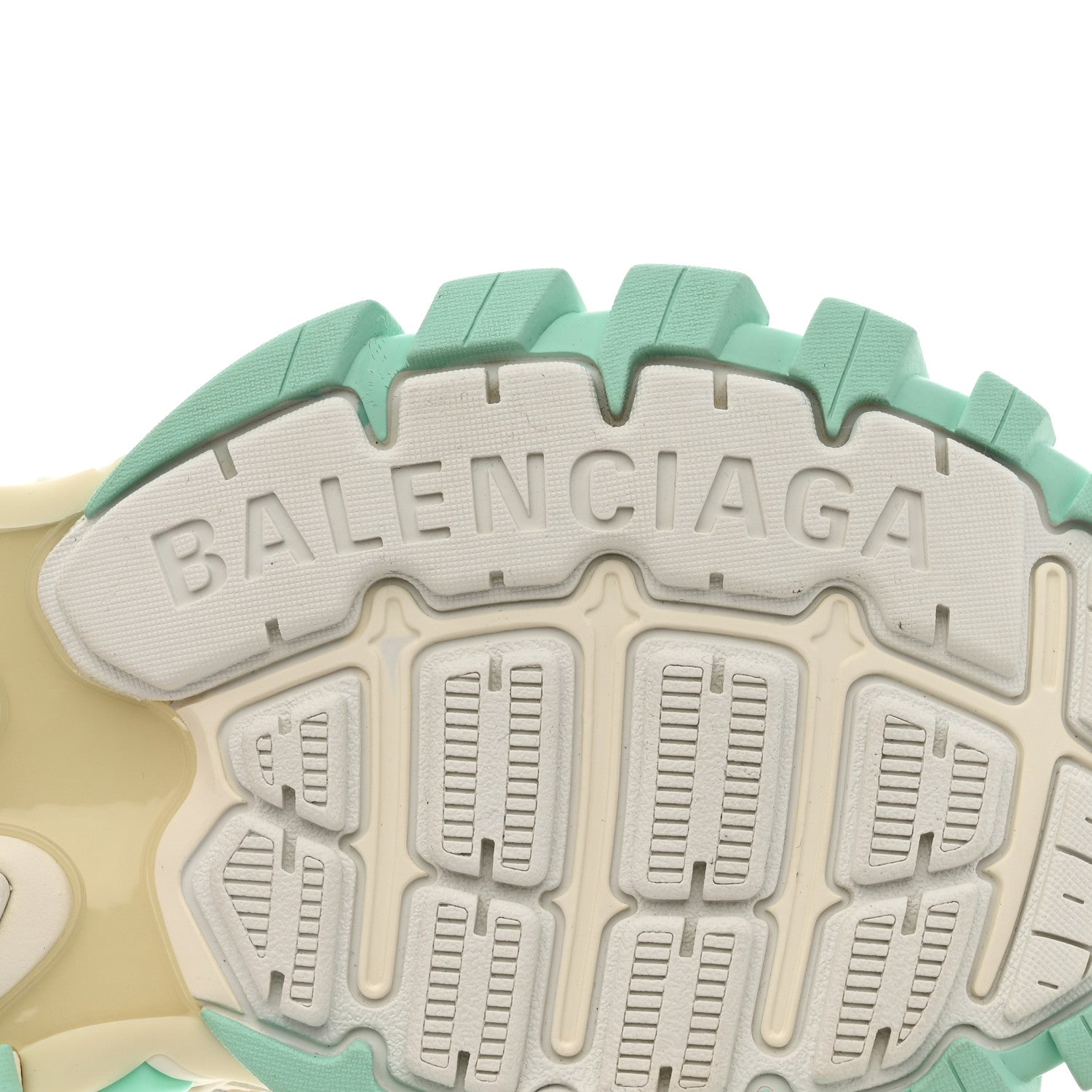 Balenciaga Rubber Mesh Tri-Color Womens Track.2 Open Sneakers 36 Mint Light Beige Grey 8 of 8