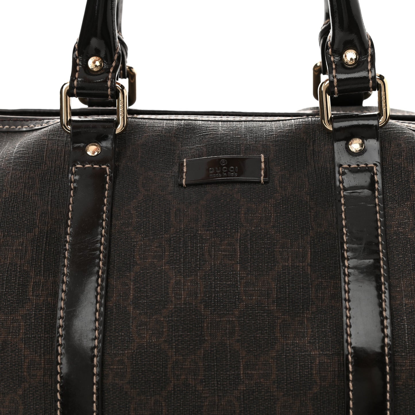 GG Supreme Monogram Medium Boston Dark Brown