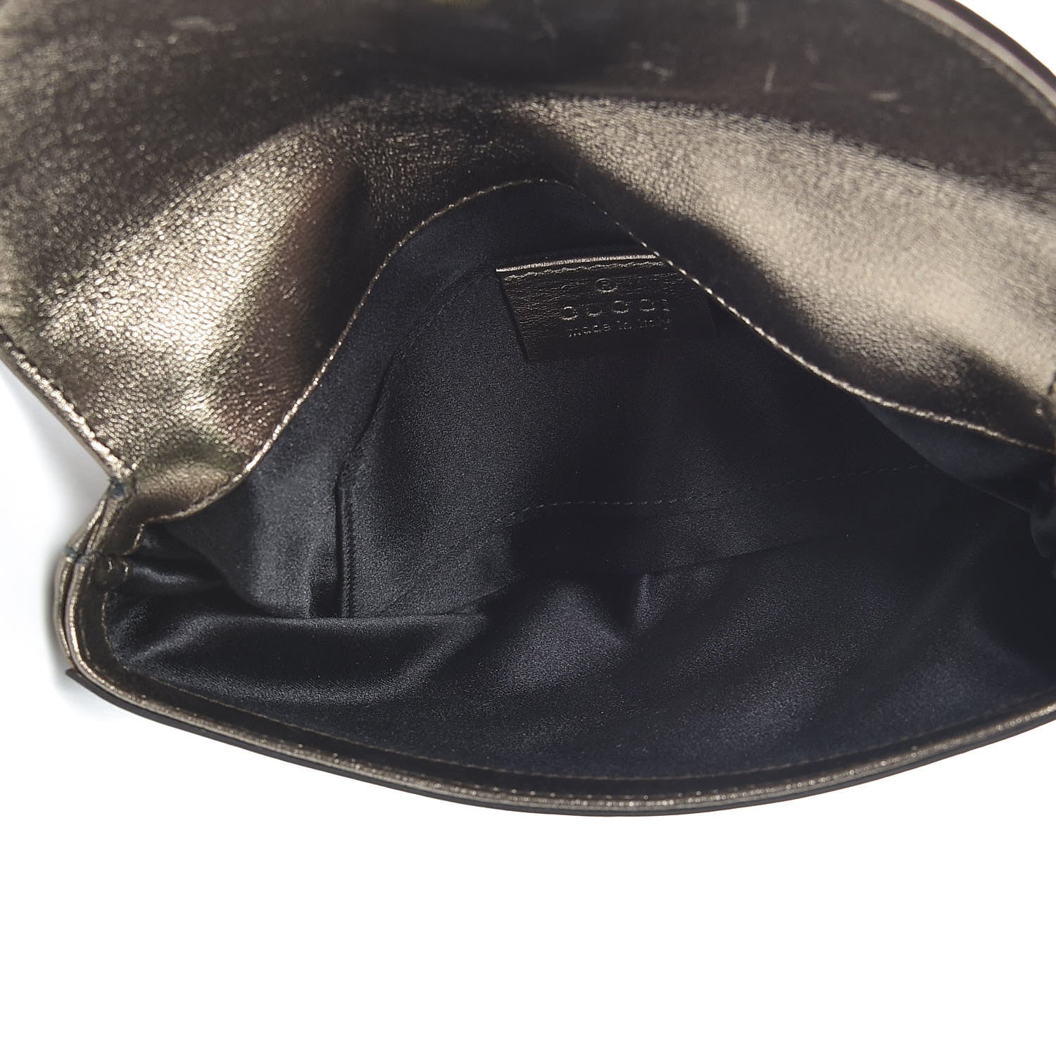 Gucci Metallic Calfskin Embellished Tassel Clutch Pewter 5 of 9