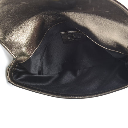 Gucci Metallic Calfskin Embellished Tassel Clutch Pewter 5 of 9