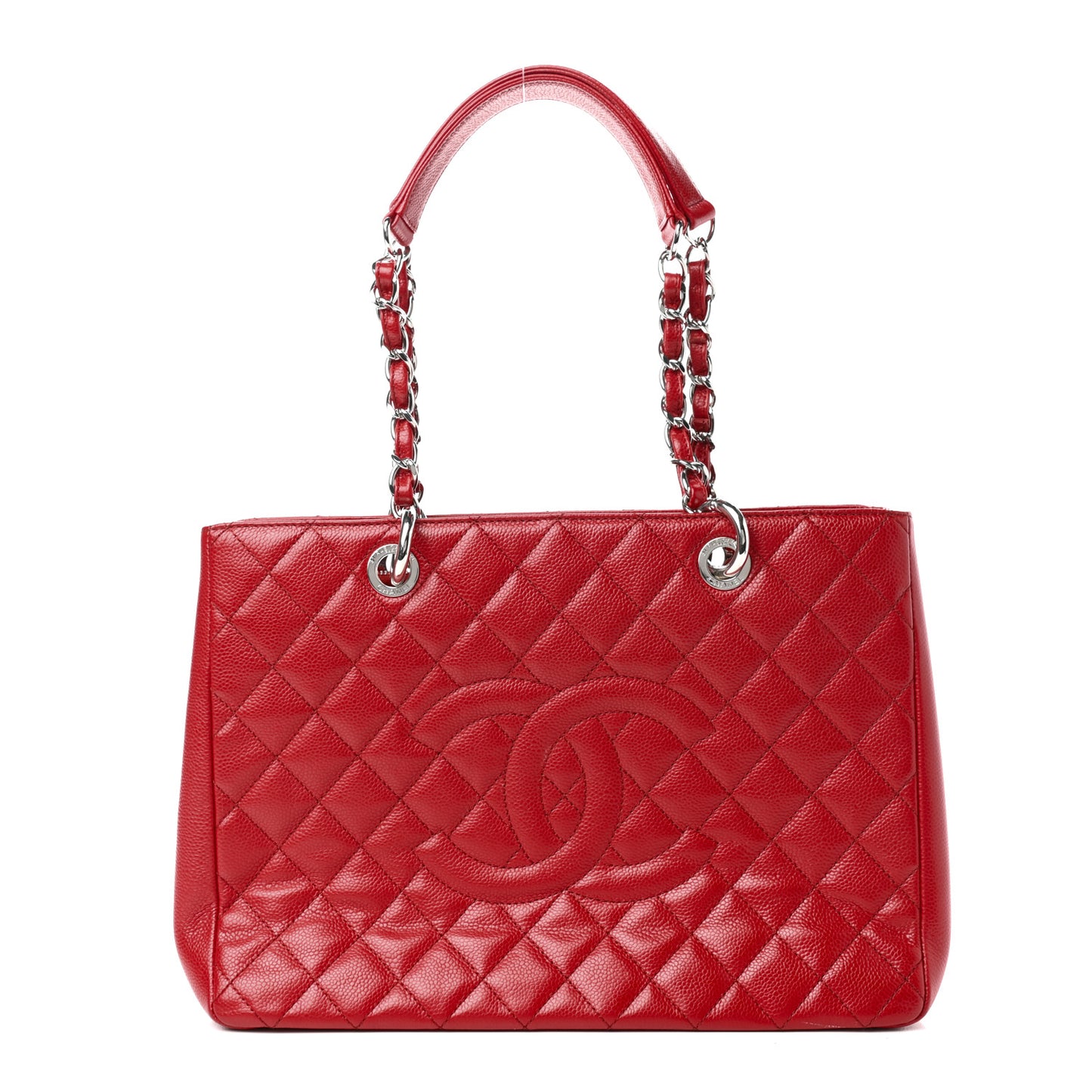 Caviar Quilted Grand Shopping Tote GST Red