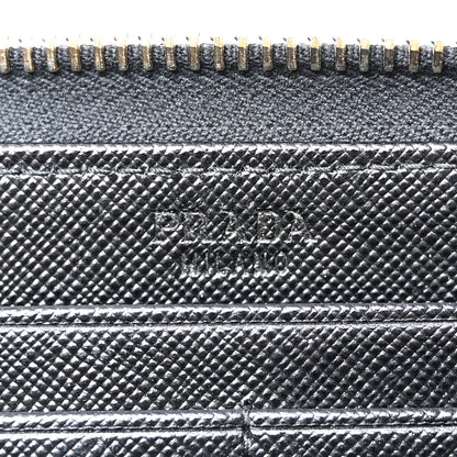 Prada Saffiano Metal Zip Around Wallet Black 6 of 8