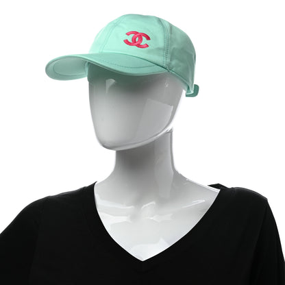 Chanel Cotton CC Cap Hat Turquoise Fuchsia 2 of 8