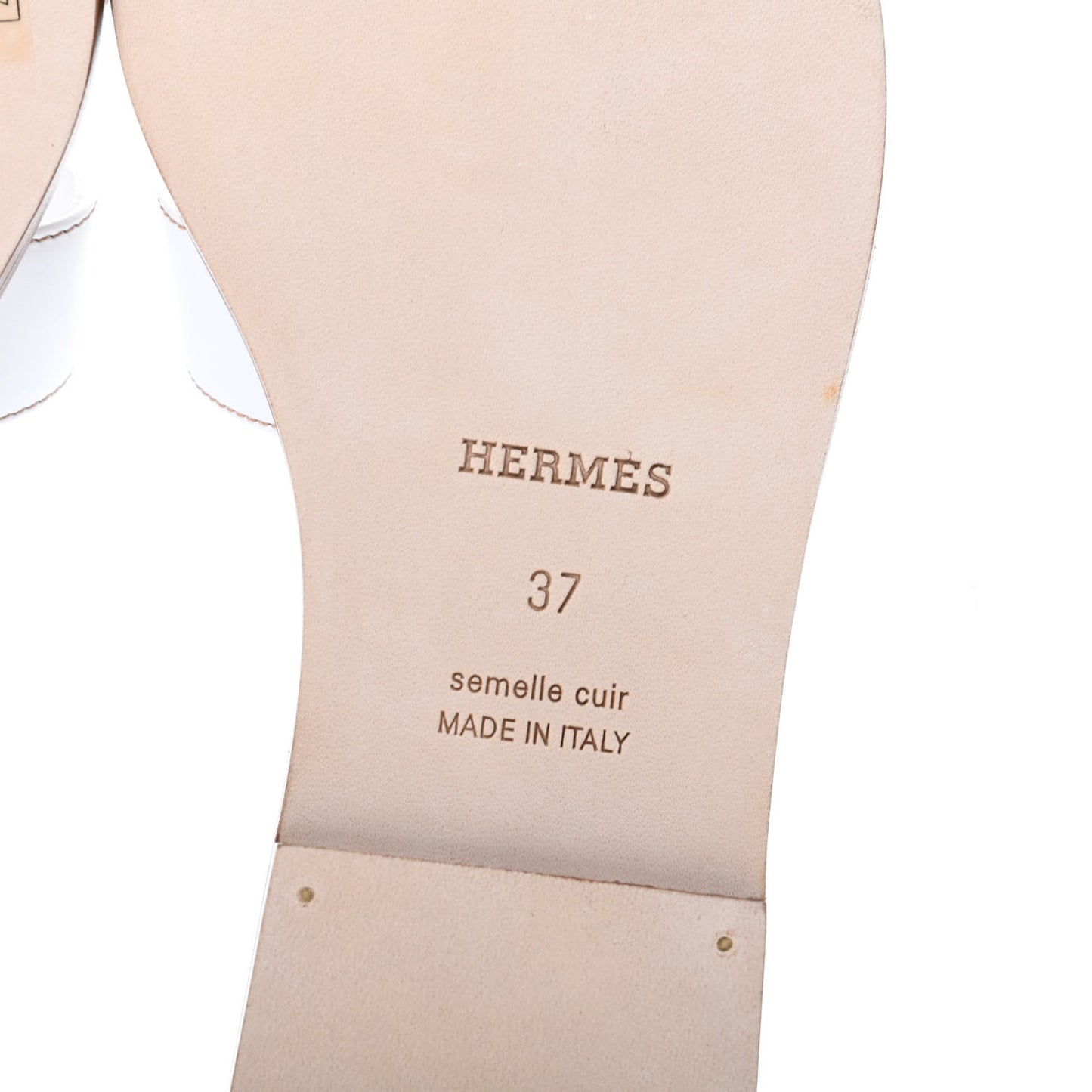 Box Calfskin Oran Sandals 37 White
