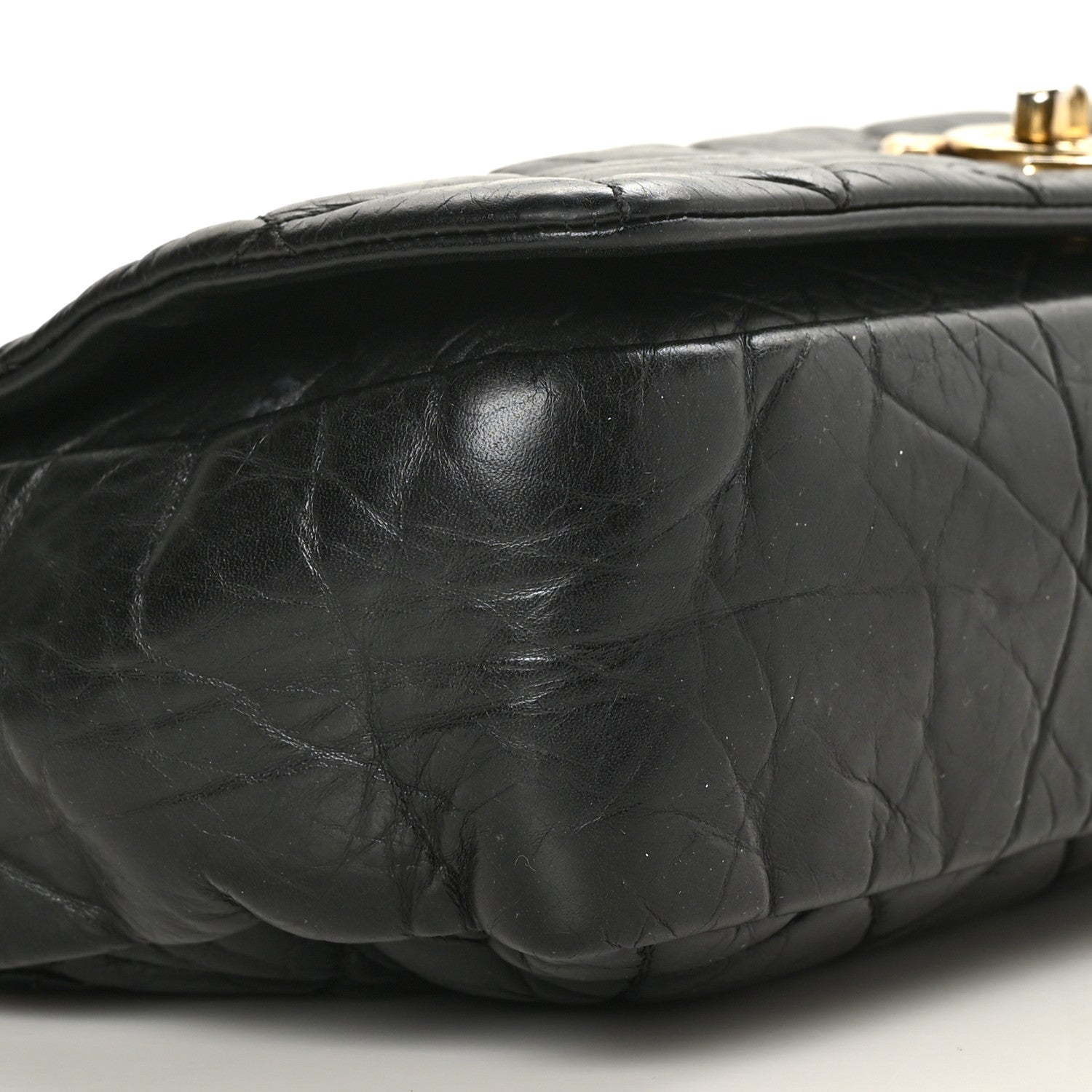 Chanel Aged Calfskin Quilted Medium Pondichery Flap Black 8 of 9