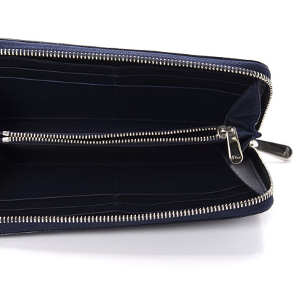 Christian Dior Patent Cannage Voyageur Zip Around Wallet Saphir 5 of 7