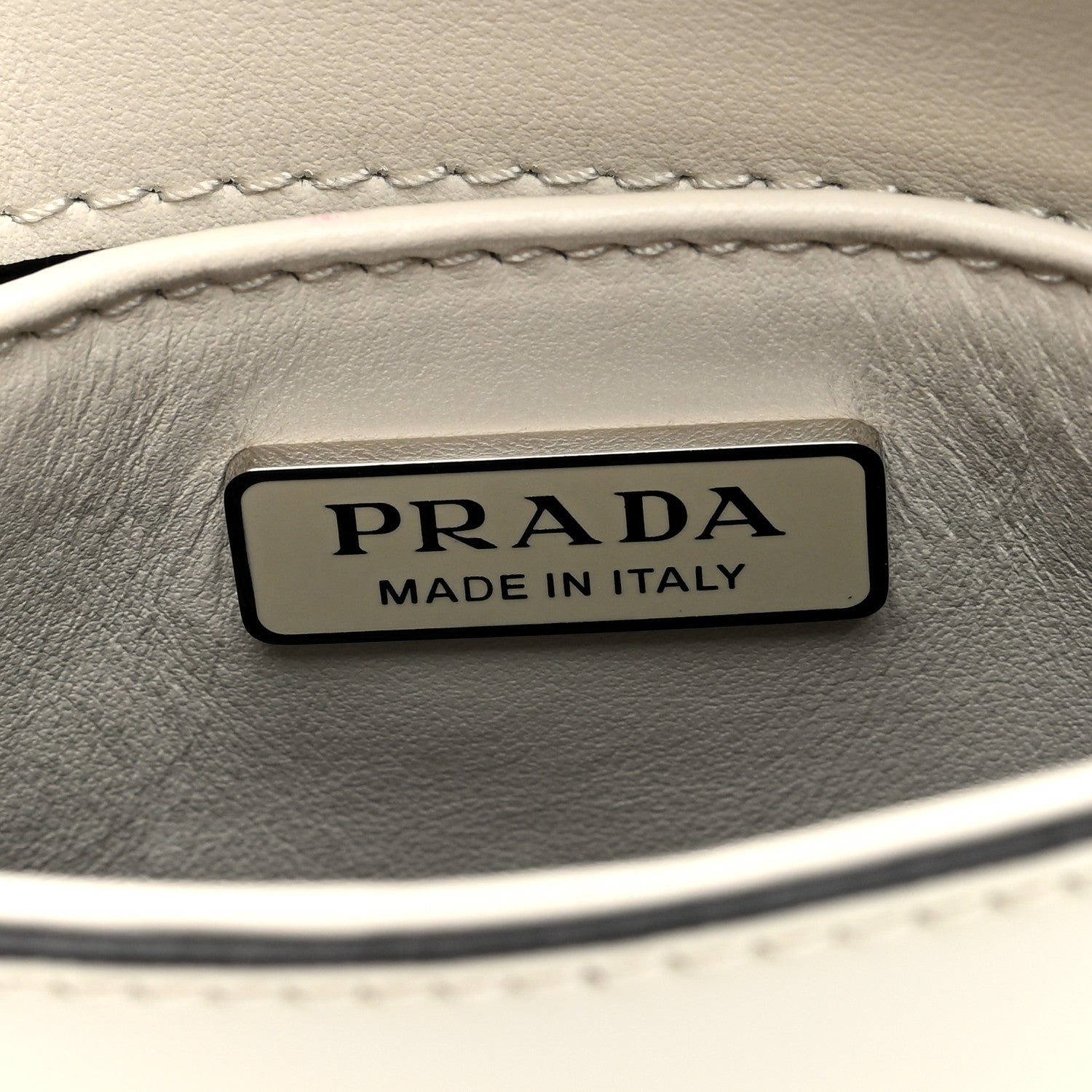 Prada Spazzolato Cleo Flap Shoulder Bag White 6 of 9