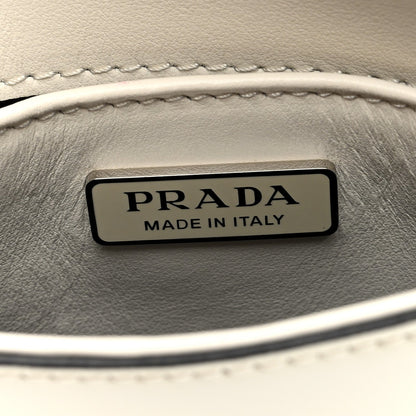Prada Spazzolato Cleo Flap Shoulder Bag White 6 of 9