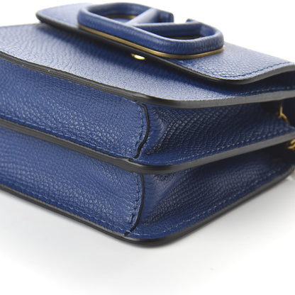 Valentino Garavani Grainy Calfskin VLogo Compact Wallet with Chain Blue 7 of 10