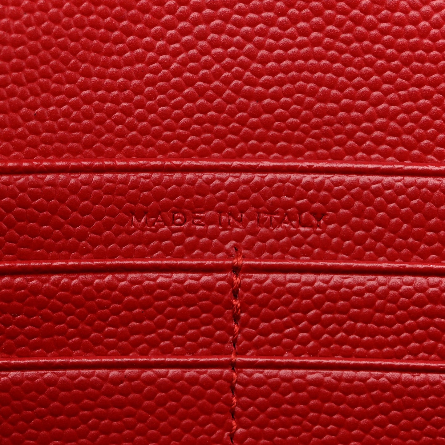 Grain De Poudre Matelasse Chevron Monogram Chain Wallet Red