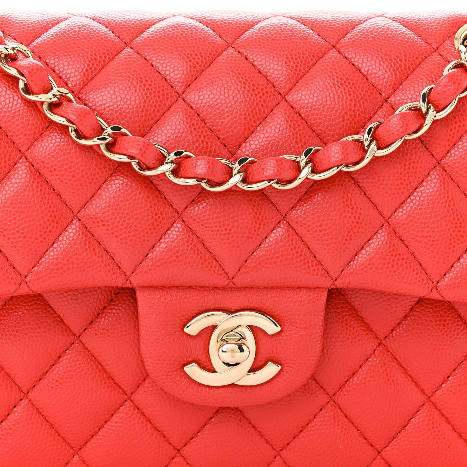 Chanel Caviar Quilted Small Double Flap Red 8 of 10