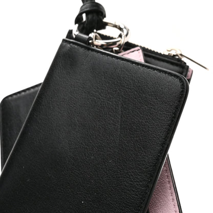 Christian Dior Calfskin Sequin Diorissimo Trio Pass-Mo Coin Case Charm Black 9 of 10