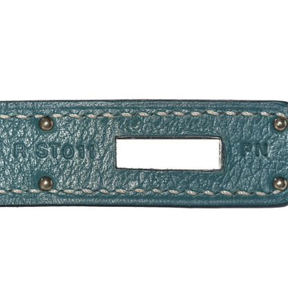 Hermes Veau Doblis Taurillon Clemence Evergrain Ghillies Kelly Retourne 32 Turquoise Ciel 29 of 38