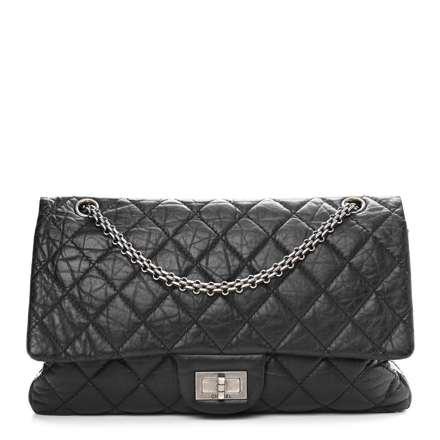 Aged Calfskin Quilted 2.55 Reissue 226 Flap Black