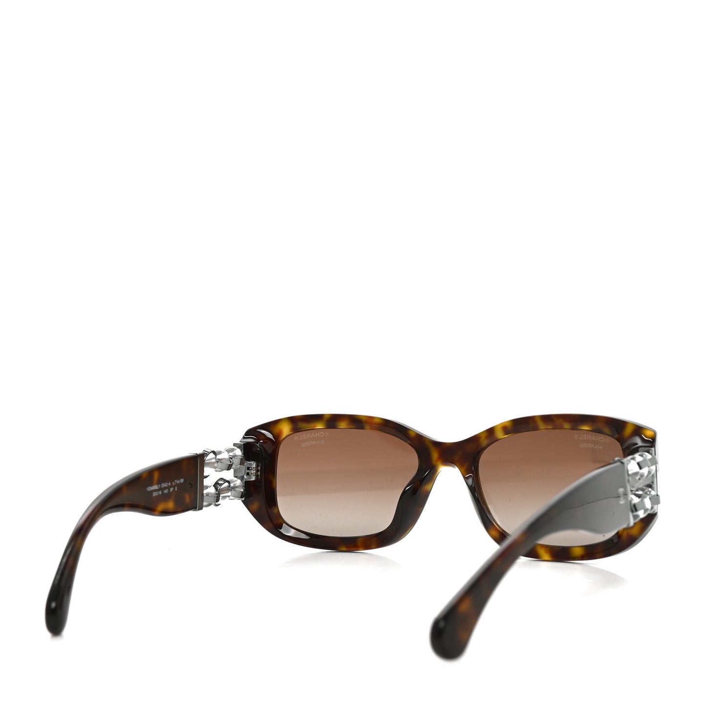 Acetate Glass Pearl Polarized Oval Sunglasses 5542-A Tortoise