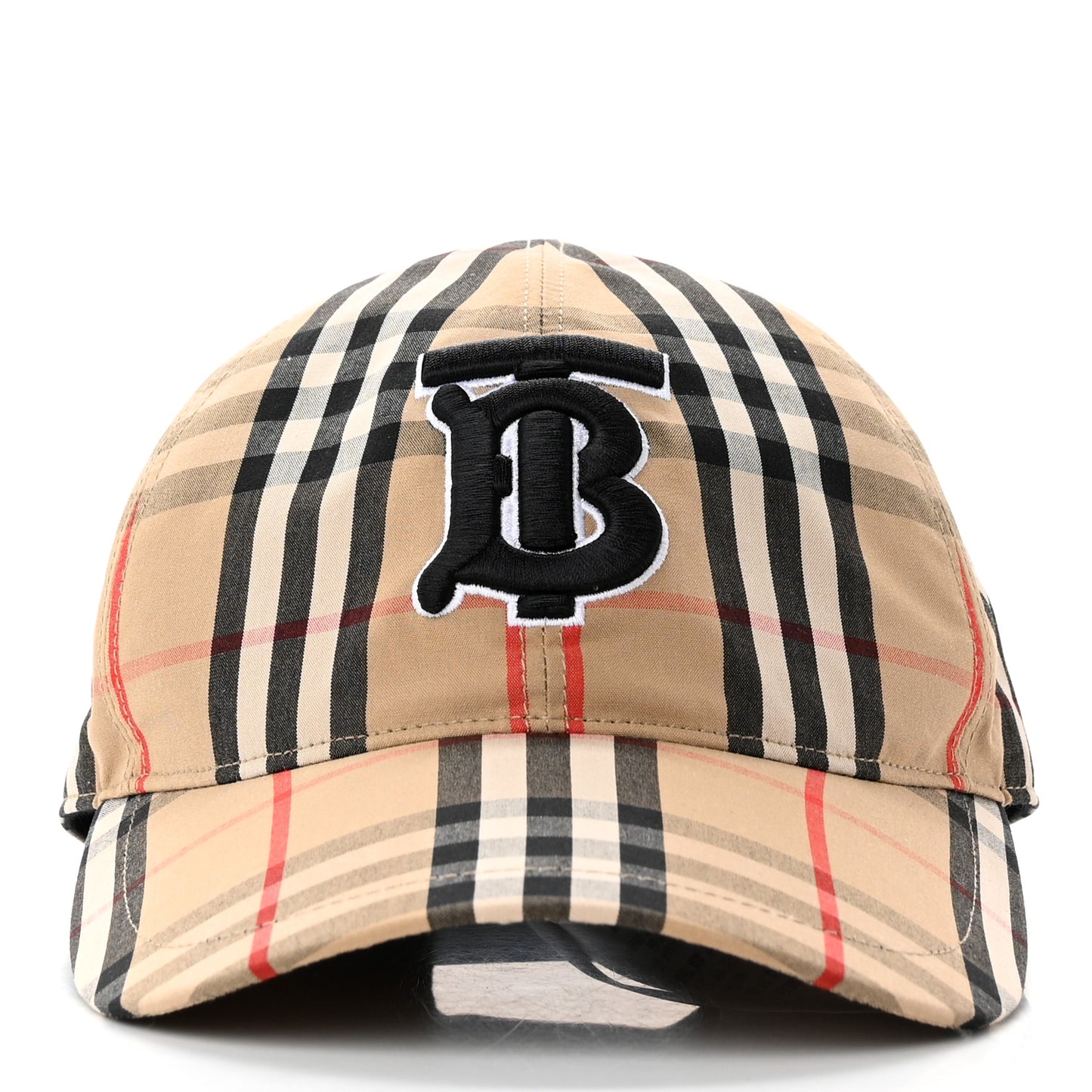 Cotton Vintage Check Monogram Baseball Hat S Archive Beige