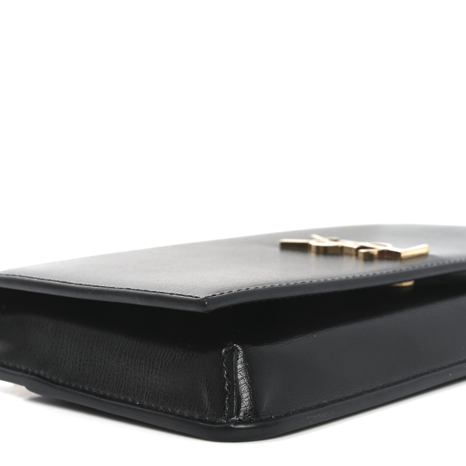 Saint Laurent Calfskin Monogram Cassandre Phone Holder With Strap Black 9 of 10